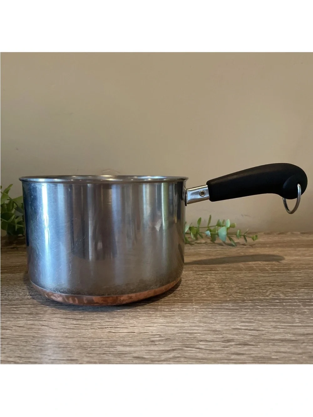 Revere Ware 2 Qt Copper Bottom Saucepan Pot USA Vintage No Lid Cookware